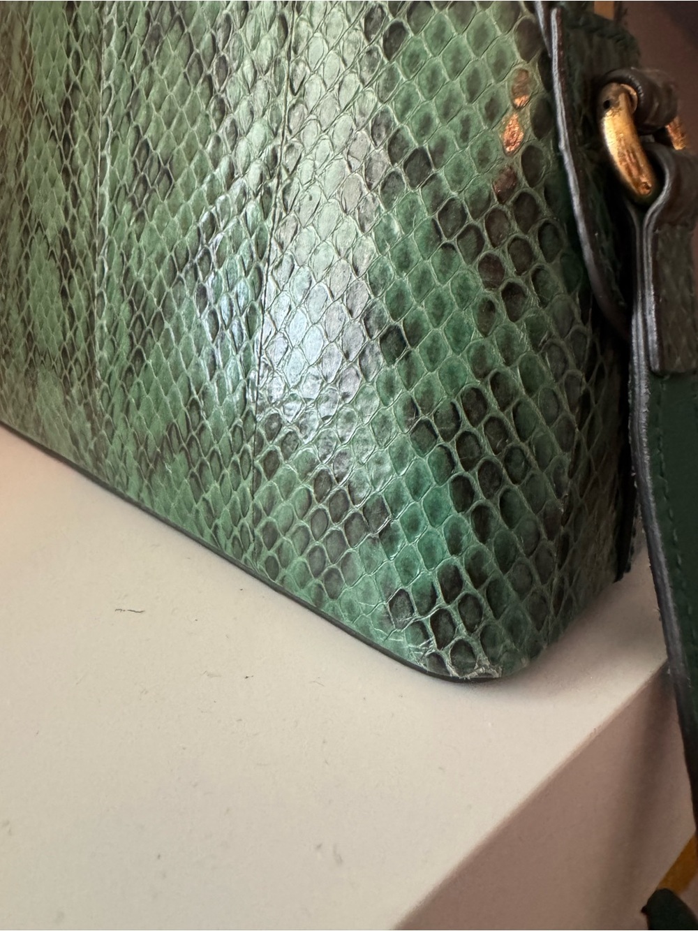 Gucci Ophidia Dome Crossbody Bag- Green Python Leather - Picture 5 of 13